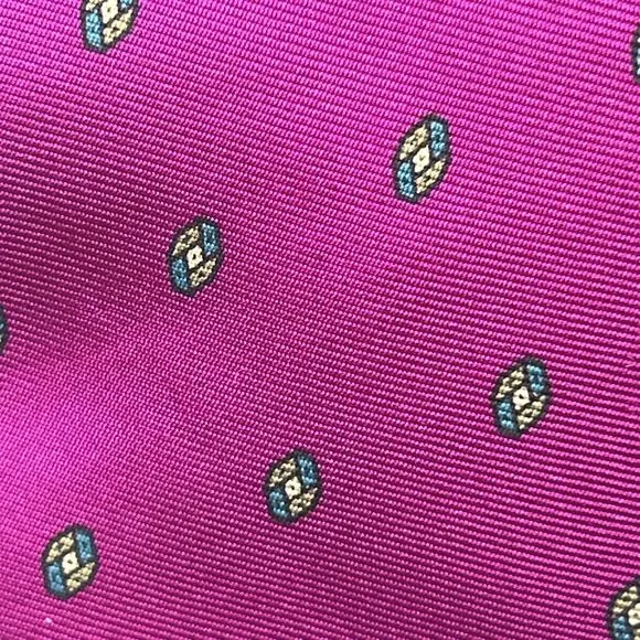 YVES SAINT LAURENT All Silk Necktie Bright PINK Made In USA 3.25x58” - Picture 2 of 5